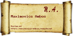 Maximovics Ambos névjegykártya
